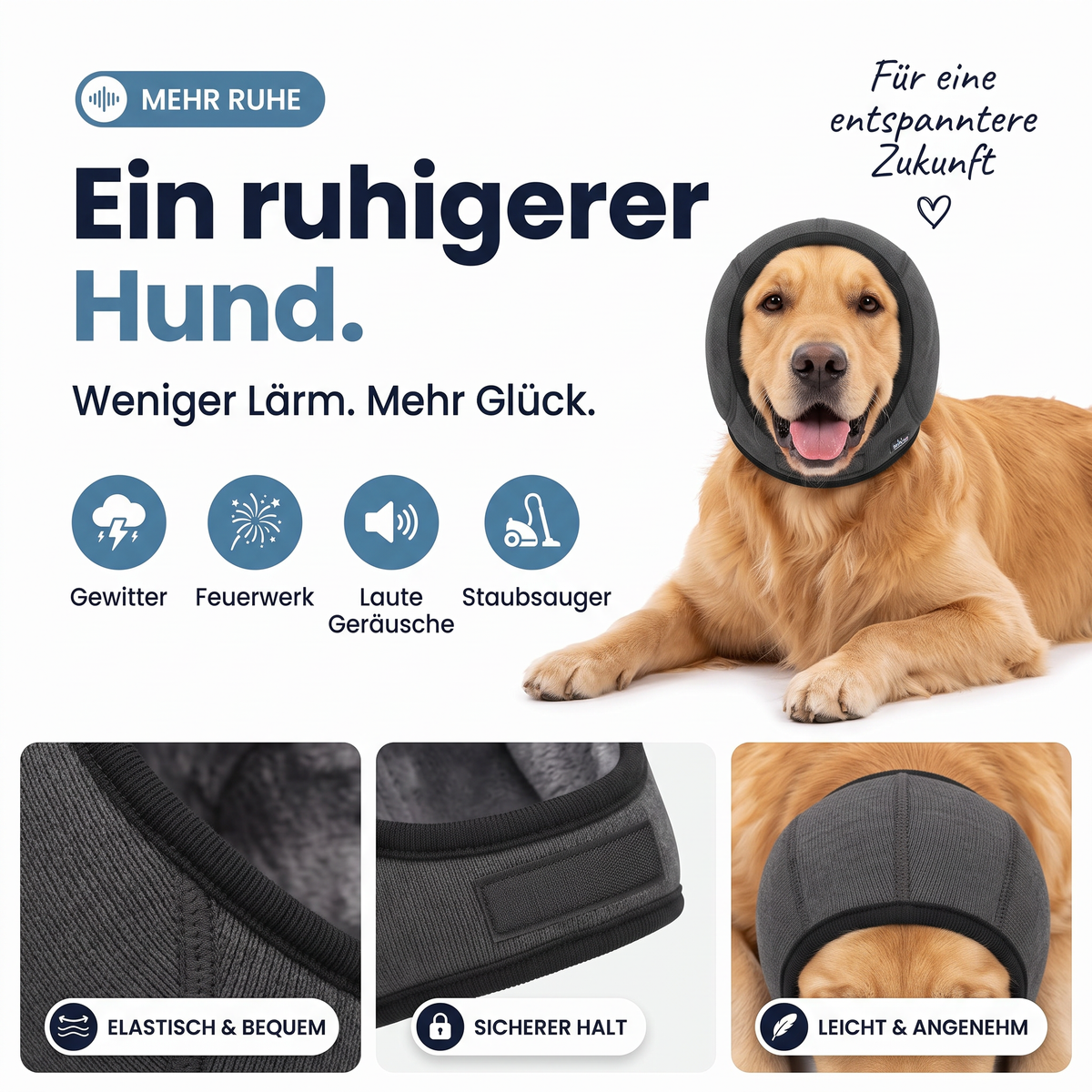 Beruhigende Ohrenschützer für Hunde