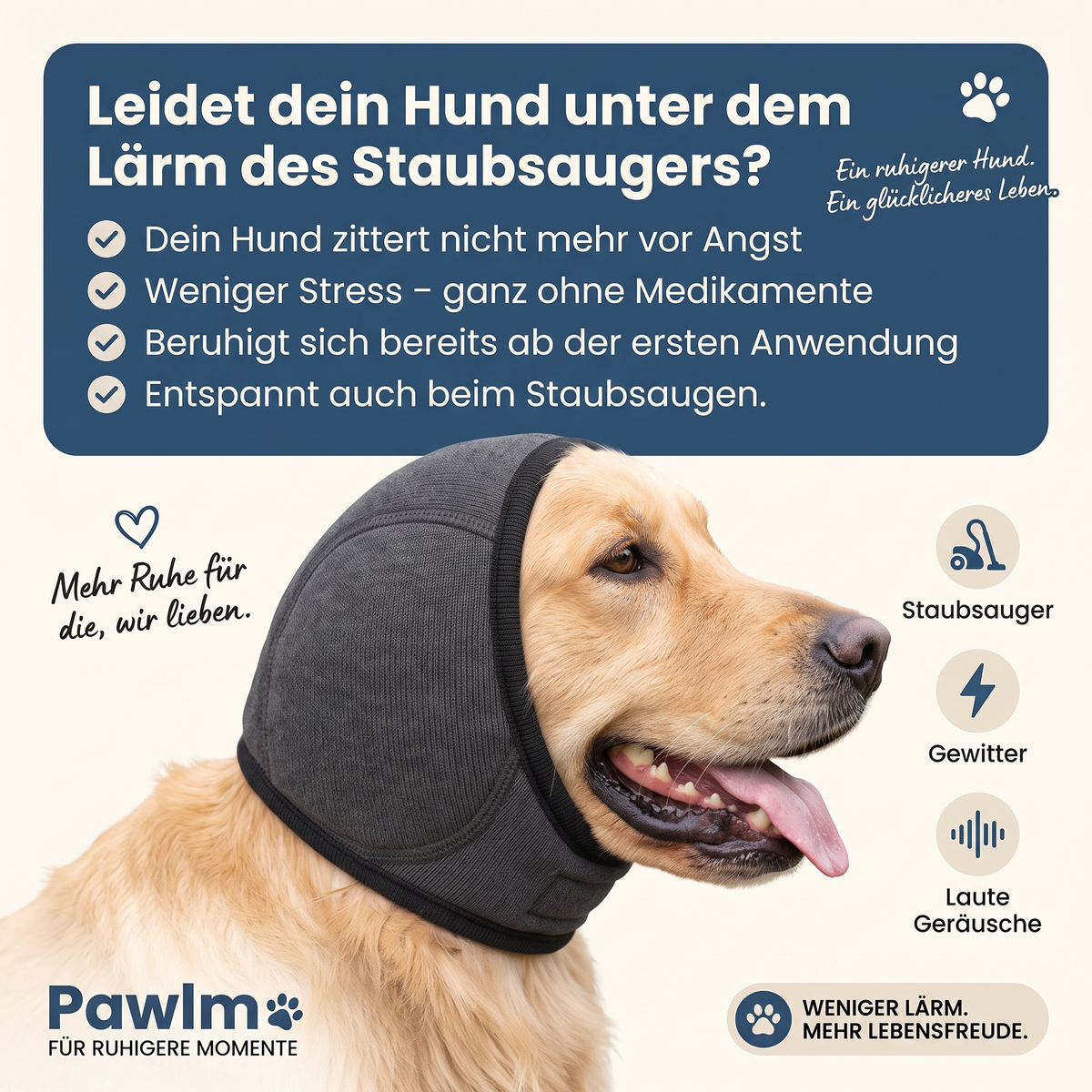 Beruhigende Ohrenschützer für Hunde